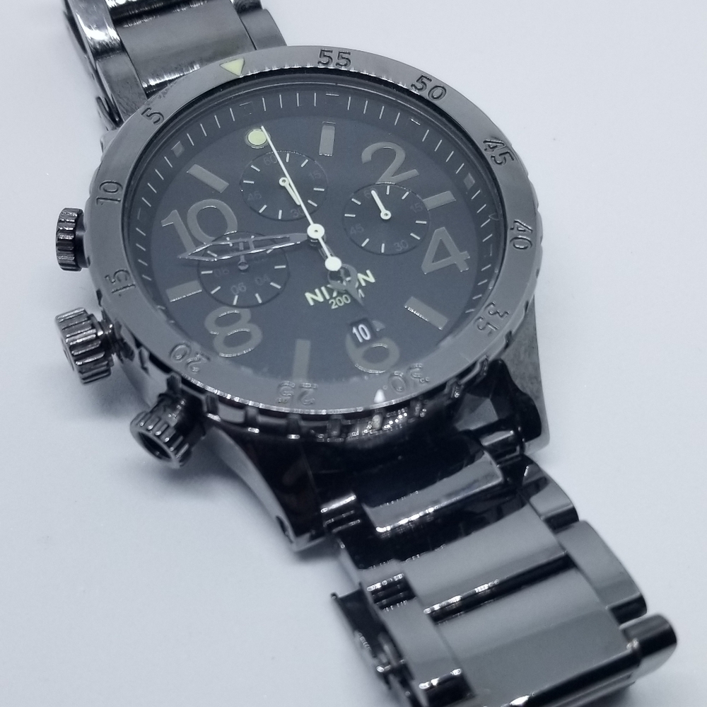 Nixon 48-20 Chronograph Watch - Gunmetal Chrome - Stainless Steel